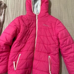 Pink Hooded Puffer Jacket